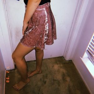 Pink velvet skirt